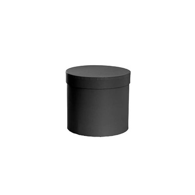 Pack GBox - Hat Boxes - Flower Gift Hat Box Round Black (15cmWx13.5cmH)