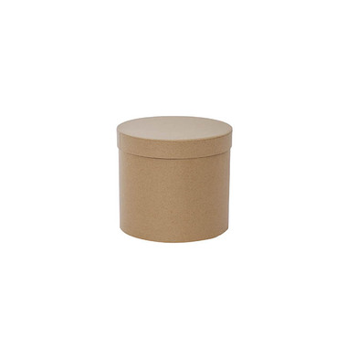 Pack GBox - Hat Boxes - Flower Gift Hat Box Round Kraft Brown (15cmWx13.5cmH)