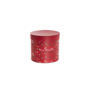 Pack GBox - Hat Boxes - Flower Gift Hat Box Round MC Holly Red (15cmWx13.5cmH)