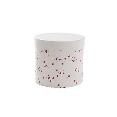 Pack GBox - Hat Boxes - Flower Gift Hat Box Round Rose Petals White (15cmWx13.5cmH)