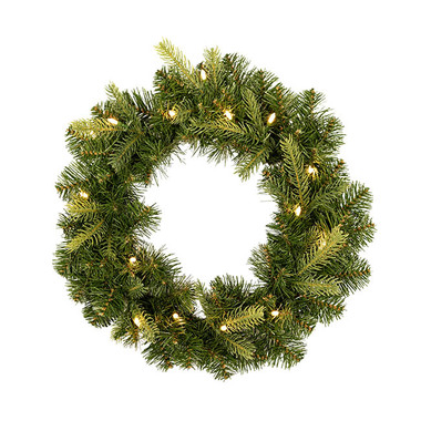 Gift Seasonal - Christmas Wreath - Mixed Christmas Pine LED Wreath Green (50cmD)