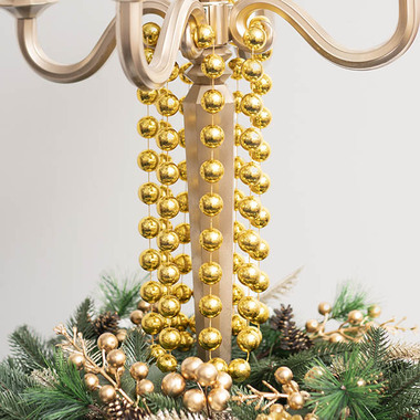 Christmas Garlands - Large Beaded Garland Gold (2cmDx270cmL)