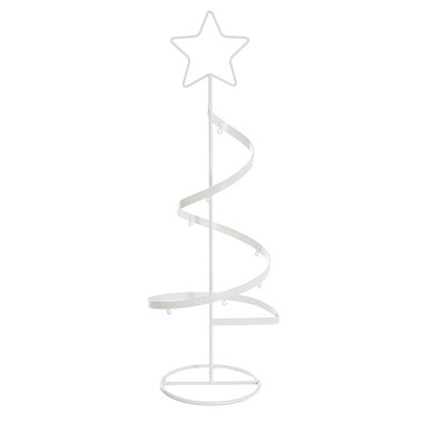 Gift Seasonal - Tabletop Christmas Trees - Metal Swirly Table Top Tree w Star White (20x50cmH)