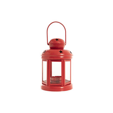 Gift Candle - Candle Lanterns - Twilight Metal Hanging Lantern Red (10x15cmH)