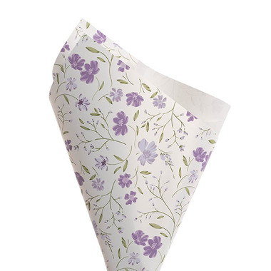 Wrap C 020 - Regal Pearl Wrap Pattern - Cello Regal 65mic Delightful Flowers Lilac Pk100 (50x70cm)