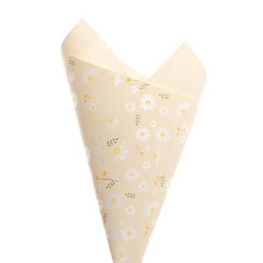 Wrap C 020 - Regal Pearl Wrap Pattern - Cello Regal Pro 65mic Daisy Daze Buttercream Pk100 (50x70cm)