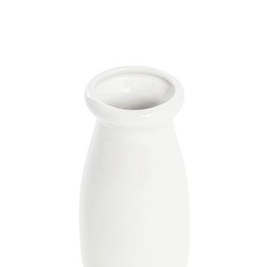 Ceramic Milk Bottle Medium White (9Dx20cmH)