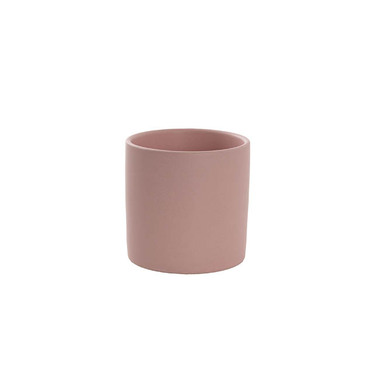 Satin Matte Collection - Ceramic Cylinder Pot Satin Matte Blush Pink (8x8cmH)