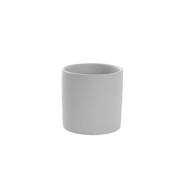 Satin Matte Collection - Ceramic Cylinder Pot Satin Matte Light Grey (8x8cmH)