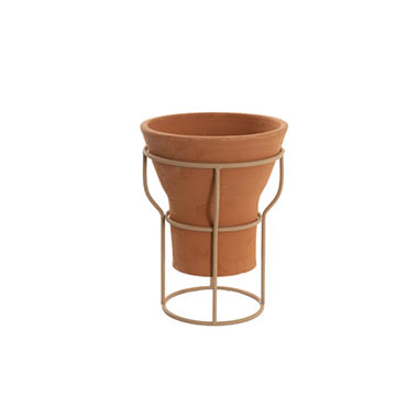 Ceramics Pots - Pots for Plant - Ceramic Celia Pot With Metal Stand (21x27cmH)