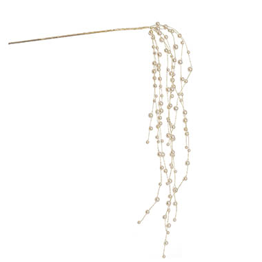 Beaded Picks & Sprays - Pearl Cascading Spray Ivory (77cmH)