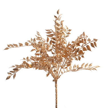 Gift AF - Greenery - Artificial Metallic Leaves - Ficus Leaf Short Stem Spray Metallic Gold (35cmH)