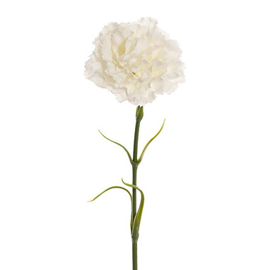 Gift AF - Artificial Carnation - Real Touch Ruffle Carnation Stem White (9cmDx52cmH)