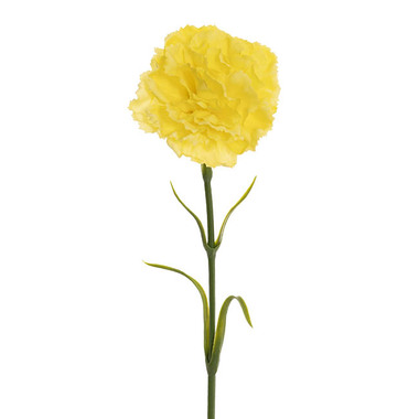 Gift AF - Artificial Carnation - Real Touch Ruffle Carnation Stem Bright Yellow (9cmDx52cmH)