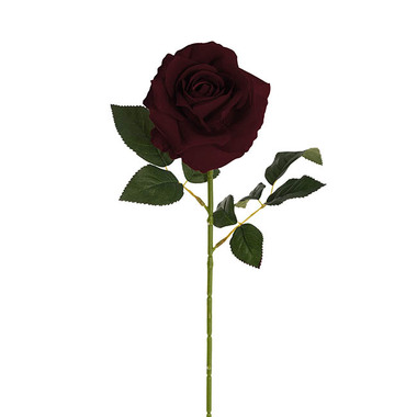 Gift AF - Artificial Roses - Velvet Rose Full Bloom Stem Burgundy (13cmDx75cmH)