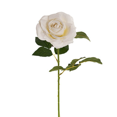 Gift AF - Artificial Roses - Velvet Rose Full Bloom Stem White (13cmDx75cmH)