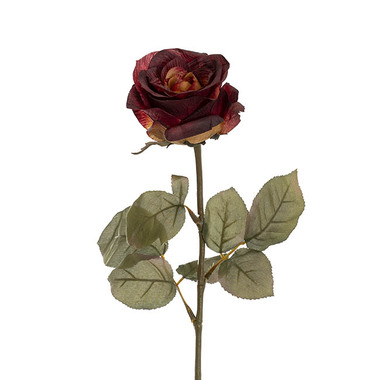 Gift AF - Artificial Roses - Kenya Autumn Rose Open Rustic Burnt Red (10cmDx67cmH)