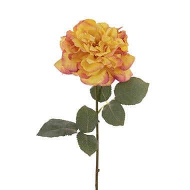 Gift AF - Artificial Roses - Rose Gruss An Aachen Stem Yellow (68cmH)