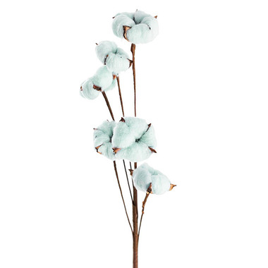 Artificial Branches - Cotton Branch 6 Heads Soft Blue (Head Size 5cm x 85cmH)