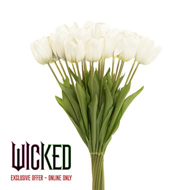 Gift AF - Artificial Tulip Bouquets - Real Look Wicked Tulip White (6cmDx63cmH)