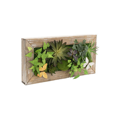 Gift AF - Greenery - Artificial Succulents - Decorative Succulent Arrangement Wall Frame (49.5x24.5x6cm)