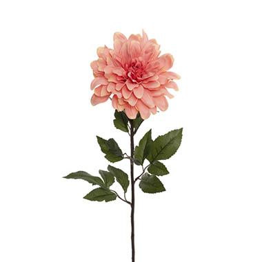 Gift AF - Other Artificial Flowers - Dahlia Long Stem w Lge Flower Head Peach (19cmDx80cmH)