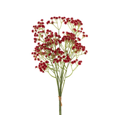 Artificial Babys Breath - Gypsophila Babys Breath Bunch x 3 Romantic Red (62cmH)