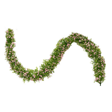 Gift AF - Greenery - Artificial Garlands - Gypsophila Babys Breath Garland Soft Pink (10cmWx135cmL)