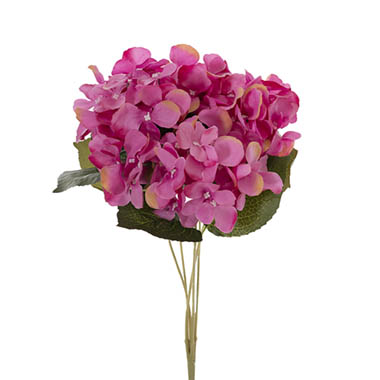 Gift AF - Artificial Hydrangeas - Hydrangea Spray x 5 Heads Hot Pink (49cmH)