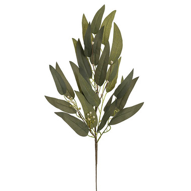 Artificial Leaves - Eucalyptus Seeded Willow Leaf Long Stem Spray Green (90cmH)