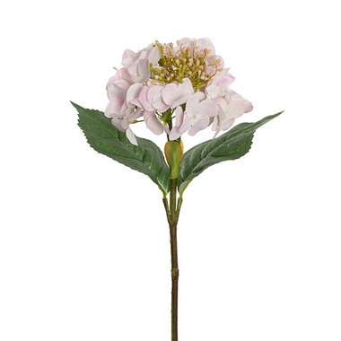 Gift AF - Artificial Hydrangeas - Budding Real Touch Hydrangea Stem White Pink (18cmDx70cmH)