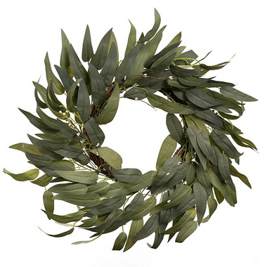 Gift Seasonal - Christmas Wreath - Eucalyptus Seeded Willow Leaf Wreath Green (60cmD)