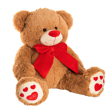 Giant Teddy Bears - Ted the I Love You Giant Teddy Bear Brown (90cmHT/60cmST)