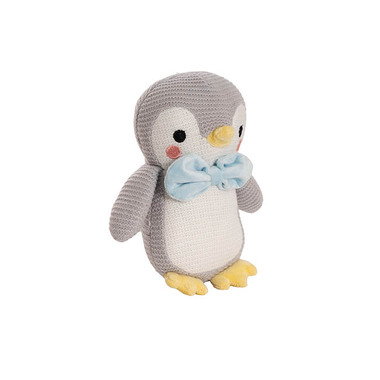 Sea Animal Toys - Penguin Peng Knitted Plush Soft Toy Grey (21cmHT)