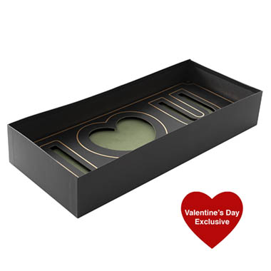 Rose Box Deluxe - I Love U Rose Box with Foam Insert Black (61x26x11Hcm)