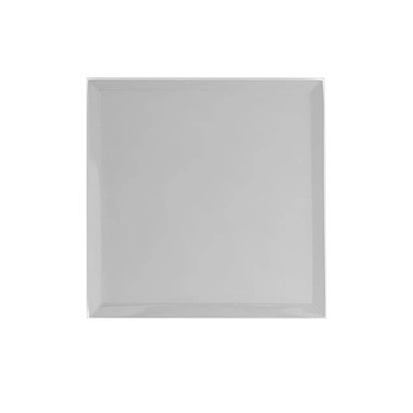 Candle Plates - Square Mirror Glass Bevelled Plate Pack 4 Silver (15x15cmH)
