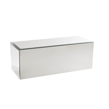 Table Risers - Mirror Glass Rectangle Platform Riser Silver (40x15x15cmH)