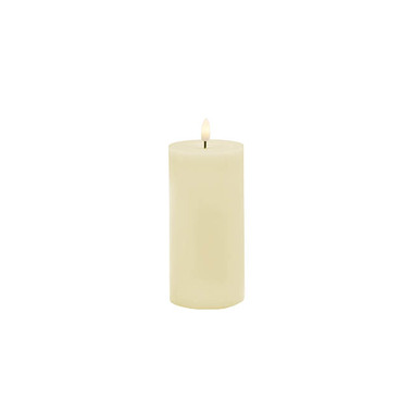 Gift Candle - LED Pillar Candles - Wax LED Trueflame Event Pillar Candle Ivory (5.5x10cmH)