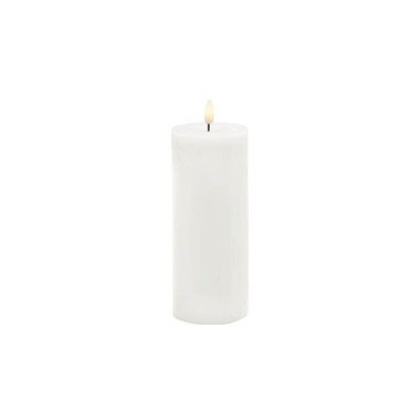 Gift Candle - LED Pillar Candles - Wax LED Trueflame Event Pillar Candle White (5.5x15cmH)