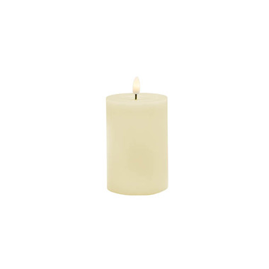 Gift Candle - LED Pillar Candles - Wax LED Trueflame Event Pillar Candle Ivory (7.5x12.5cmH)