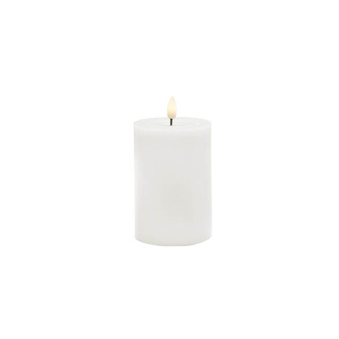 Gift Candle - LED Pillar Candles - Wax LED Trueflame Event Pillar Candle White (7.5x12.5cmH)