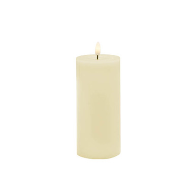 Gift Candle - LED Pillar Candles - Wax LED Trueflame Event Pillar Candle Ivory (7.5x17.5cmH)