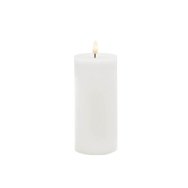 Gift Candle - LED Pillar Candles - Wax LED Trueflame Event Pillar Candle White (7.5x17.5cmH)