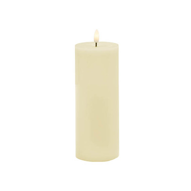 Gift Candle - LED Pillar Candles - Wax LED Trueflame Event Pillar Candle Ivory (7.5x22.5cmH)