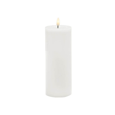 Gift Candle - LED Pillar Candles - Wax LED Trueflame Event Pillar Candle White (7.5x22.5cmH)