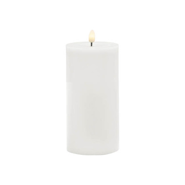 Gift Candle - LED Pillar Candles - Wax LED Trueflame Event Pillar Candle White (10x20cmH)