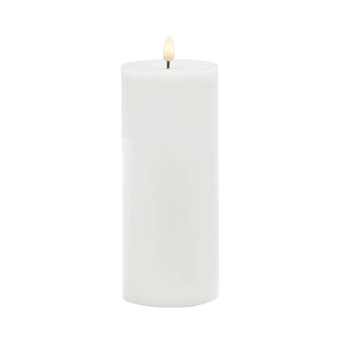 Gift Candle - LED Pillar Candles - Wax LED Trueflame Event Pillar Candle White (10x25cmH)