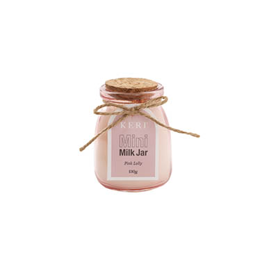 Candles - Scented Candle Jars & Containers - Scented Candle Milk Jar Pink Lolly (130g)