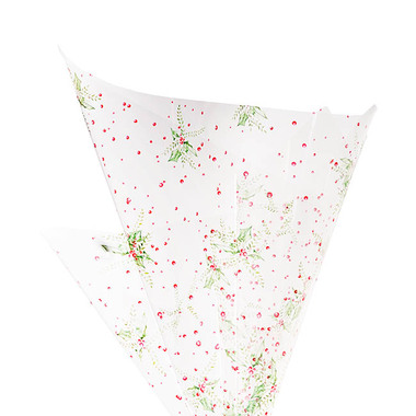 Wrap C 040 - Christmas Cello - Cello Clear Christmas Holly & Berries 40mic (50x70cm) Pk100