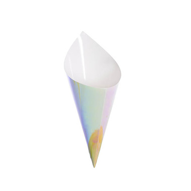 Party & Balloons - Party Tableware - Paper Snack & Confetti Cone Pack 10 Iridescent (9cmDx24cmH)